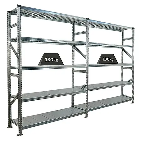 Proregal  Metallregal Fachbodenregal PROXIMO 1x Grundregal + 1x Anbauregal