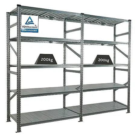 Proregal  Metallregal Fachbodenregal PROXIMO 1x Grundregal + 1x Anbauregal