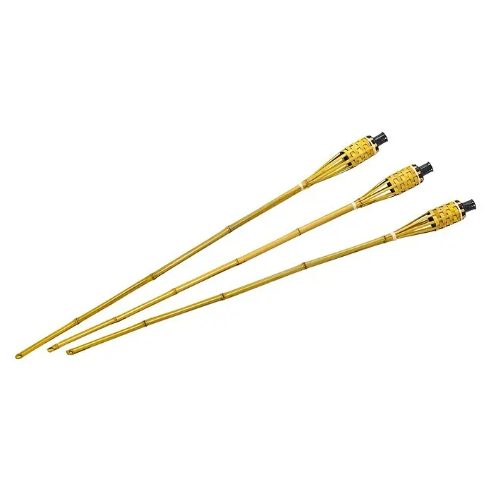 Bambusfackel - 120 cm - Drei dekorative Bambusfackeln für eine stimmungsvolle Gartenbeleuchtung, ideal für Sommerabende.