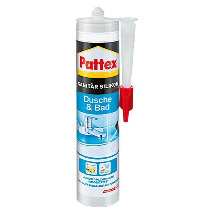 Pattex Sanitär-Silikon Dusche&Bad (Manhattangrau, 300 ml)