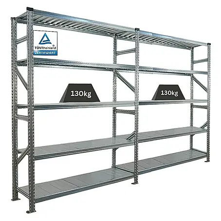 Proregal  Metallregal Fachbodenregal PROXIMO 1x Grundregal + 1x Anbauregal