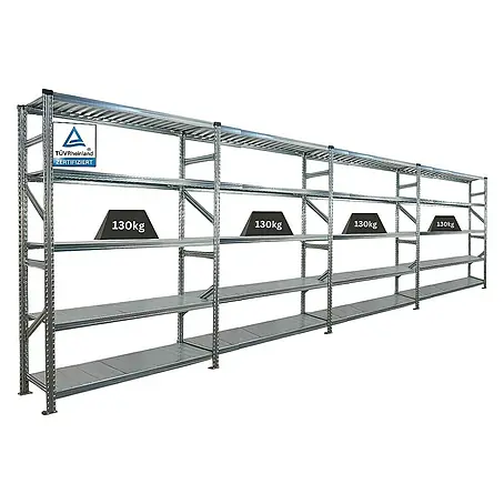 Proregal  Metallregal Fachbodenregal PROXIMO 1x Grundregal + 3x Anbauregal