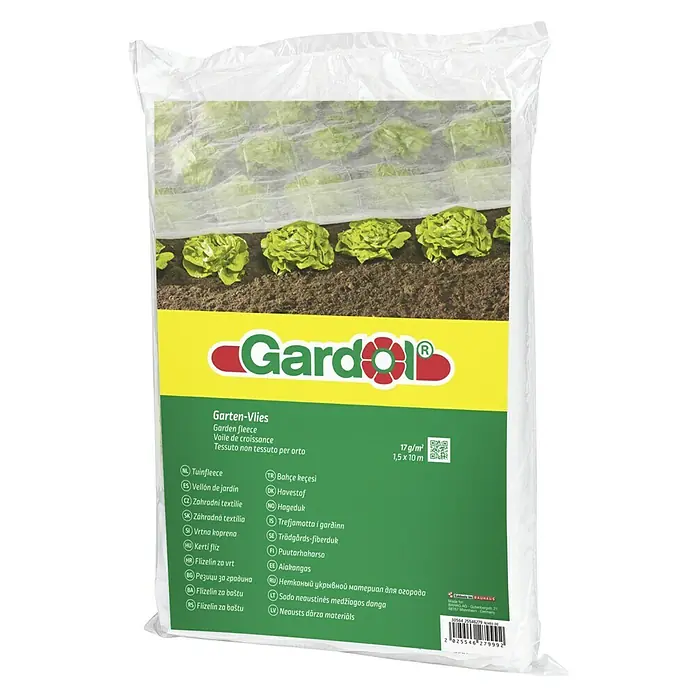 Gardol Gartenvlies - 10 x 1,5 m - Verpackte Gardol Garten-Vlies, ein Gartenvlies zum Schutz von Pflanzen. Ideal, um das Wachstum zu fördern und vor Witterungseinflüssen zu schützen.