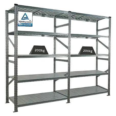 Proregal  Metallregal Fachbodenregal PROXIMO 1x Grundregal + 1x Anbauregal