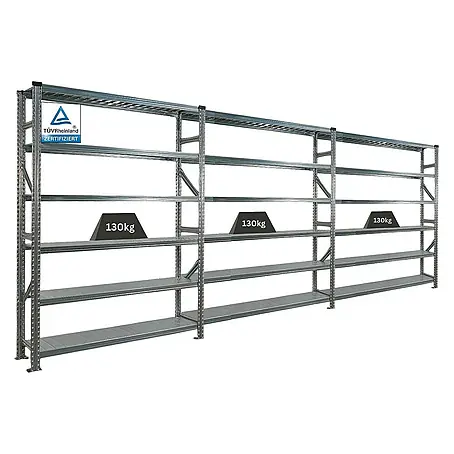 Proregal  Metallregal Fachbodenregal PROXIMO 1x Grundregal + 2x Anbauregal