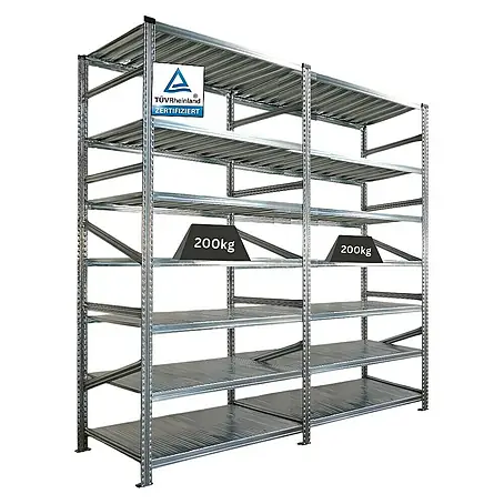 Proregal  Metallregal Fachbodenregal PROXIMO 1x Grundregal + 1x Anbauregal