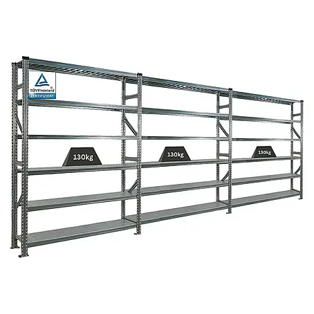 Proregal  Metallregal Fachbodenregal PROXIMO 1x Grundregal + 2x Anbauregal