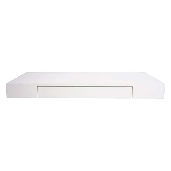 Berlinlodge Holzregal Wandregal - Anzahl Böden: 1 Stk., Einhängen, Weiß - Ein weißer, moderner Dunstabzug, der durch seine minimalistische Form und die integrierte Schublade besticht. Ideal für jede stilvolle Küche.