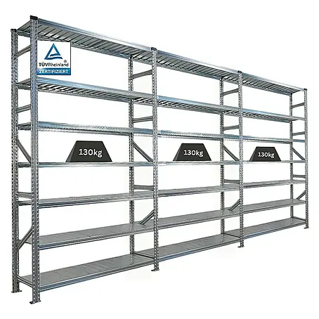 Proregal  Metallregal Fachbodenregal PROXIMO 1x Grundregal + 2x Anbauregal