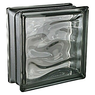 Fuchs Design Bloque de vidrio BM Reflex (Antracita, Aqua, 19 x 19 x 8 cm)