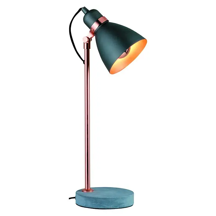Paulmann Neordic Tischleuchte Orm - 20 W, Grau, Kupfer, E27 - Elegante Schreibtischleuchte mit mattgrauem Schirm, roségoldenem Gestell und zementgrauem Sockel. Perfekt für stilvolle Beleuchtung.