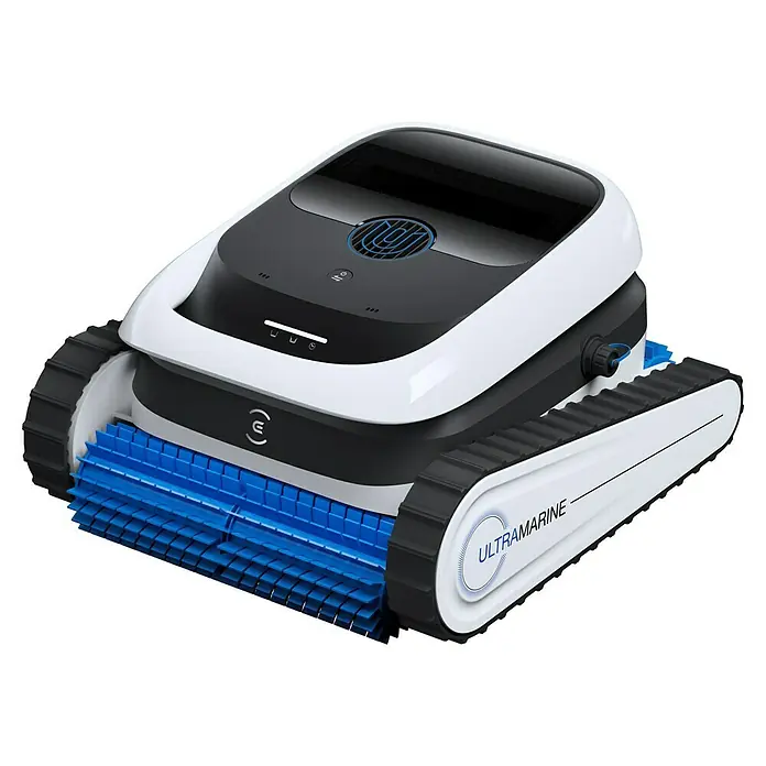 Ecovacs Poolroboter Ultramarine P1 - Akkubetrieben, Passend für: Pools bis 180 m² Grundfläche, Filterleistung: 18.200 l/h - Ein hochmoderner, automatischer Poolreiniger mit Raupenantrieb und Bürstenwalze für eine gründliche Reinigung.