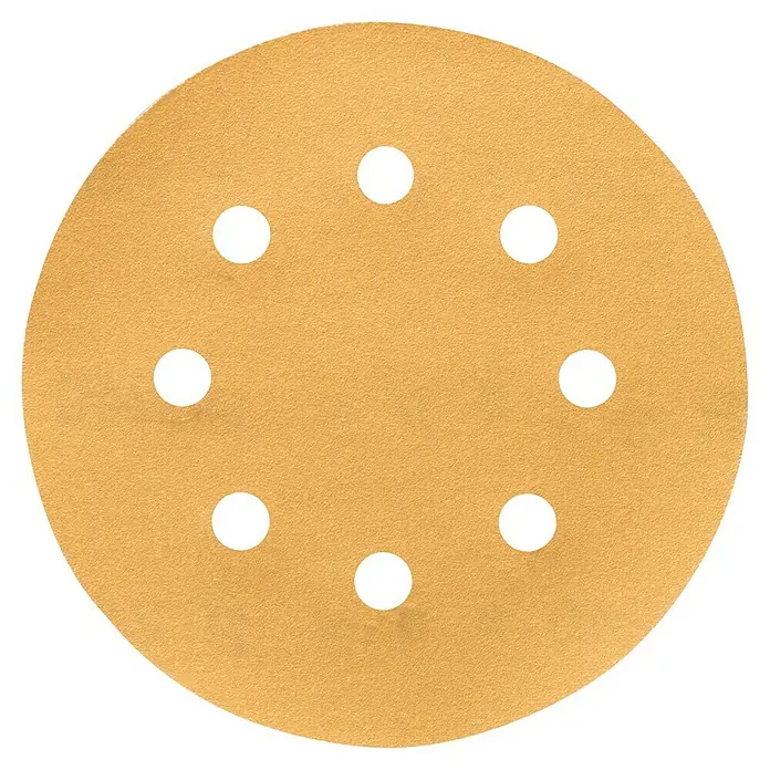 Craftomat Hoja de lija BFWP - Diámetro: 115 mm, Grano: 240, Perforado - Disco de lija redondo con orificios para una extracción eficiente del polvo, ideal para proyectos de lijado en talleres y bricolaje.