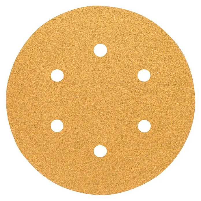 Craftomat Hoja de lija BFWP - Diámetro: 150 mm, Grano: 80, Perforado - Disco de papel de lija abrasiva con agujeros, perfecto para muchas lijadoras.