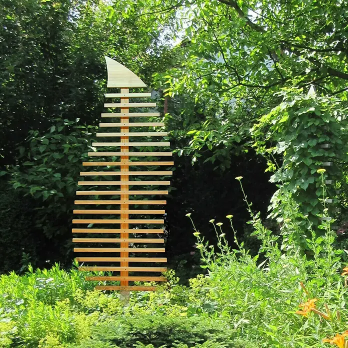 Dobar Rankhilfe Fraxinus - B x H: 76 x 186 cm, Hellbraun - Holzbaum-Gartendekoration im Freien, gefertigt aus Kiefernholz mit geraden Holzlatten, ein Blickfang in jedem Garten.