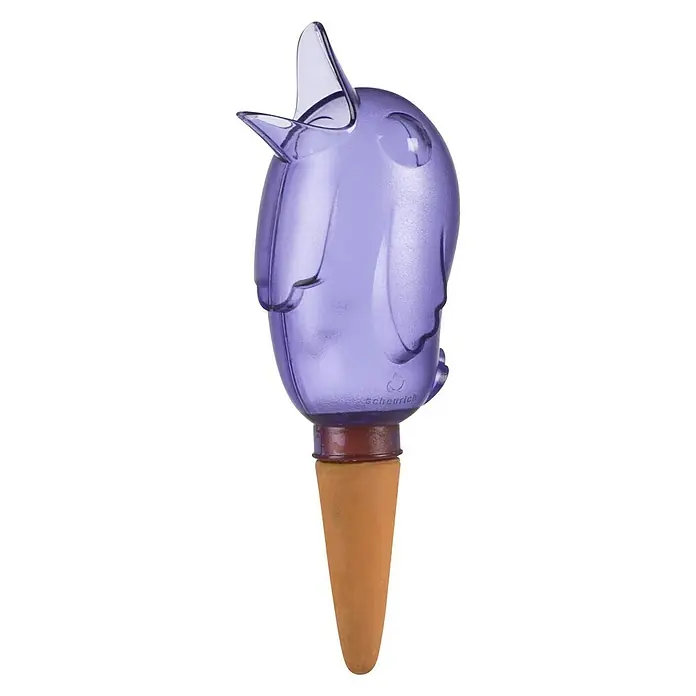 Scheurich Wasserspender Bördy M Indoor - 220 ml, Blau - Lila Vogel-Bewässerungshilfe für Pflanzen. Effektive Bewässerung mit dekorativem Design, perfekt für Zimmerpflanzen und Garten.