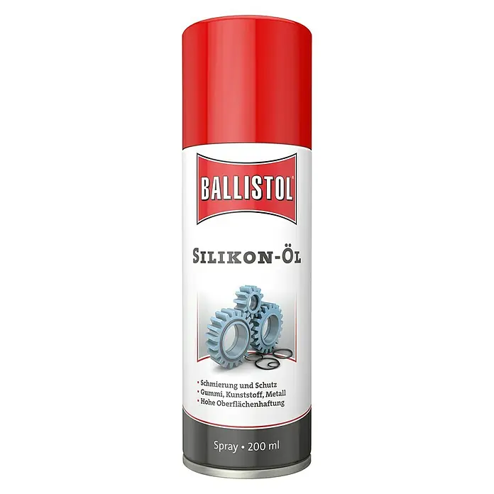 Ballistol Silikonspray - 200 ml - Dose Ballistol Silikon-Öl Spray, ideal zur Schmierung und zum Schutz von Gummi, Kunststoff und Metall mit hoher Oberflächenhaftung.