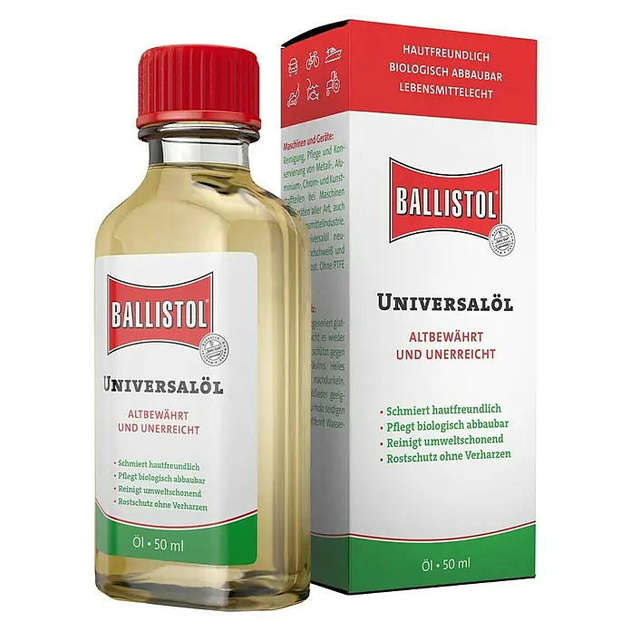 Ballistol Universalöl - 50 ml, Öl - Produktansicht von Ballistol Universalöl, einer vielseitigen Lösung für Reinigung, Pflege und Schutz.