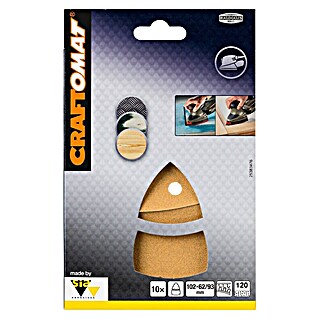 Craftomat Hoja de lija (L x An: 102 x 62 mm, Grano: 120, 10 ud.)