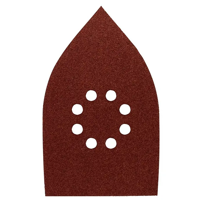 Craftomat Schleifblätter EFWP - L x B: 170 x 100 mm, Körnung: 120, 5 Stk. - Schleifpapier in Dreiecksform mit Löchern. Zum Schleifen von Holz und anderen Materialien. Ideal für Detailarbeiten und Ecken.
