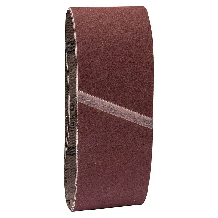 Craftomat Schleifband BFWP - L x B: 457 x 75 mm, Körnung: 180, 3 Stk. - Nahaufnahme eines Schleifbandes, ideal für Holz- und Metallbearbeitung, mit einer Körnung von 180 für feine Oberflächen.