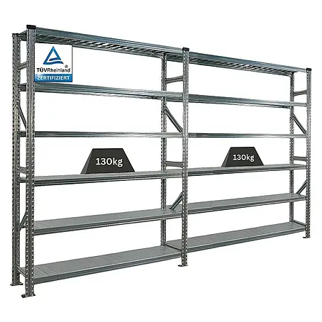 Proregal  Metallregal Fachbodenregal PROXIMO 1x Grundregal + 1x Anbauregal