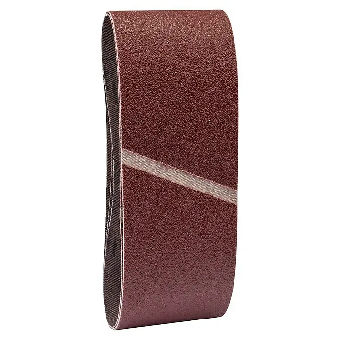 Craftomat Schleifband BFWP - L x B: 457 x 75 mm, Körnung: 80, 3 Stk. - Ein detailreiches Bild eines Schleifbandes, das für verschiedene Schleifarbeiten geeignet ist. Es zeigt die Textur und Beschaffenheit des Schleifmittels.
