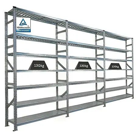 Proregal  Metallregal Fachbodenregal PROXIMO 1x Grundregal + 2x Anbauregal