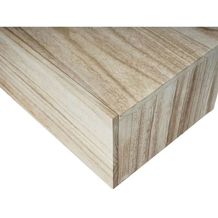 Berlinlodge Holzregal Wandregal - Anzahl Böden: 1 Stk., Einhängen, Braun - Nahaufnahme einer hellen Holzplatte mit Maserung, die die natürliche Schönheit und Qualität des Materials hervorhebt.