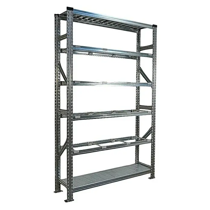 Proregal Registraturregal PROXIMO 1x Grundregal + 2x Anbauregal - H x B x T: 200 x 120 x 32 cm, Stecken, Verzinkt - Metallregal für Lagerung und Organisation mit robustem Rahmen und mehreren Ebenen für optimale Platzausnutzung.