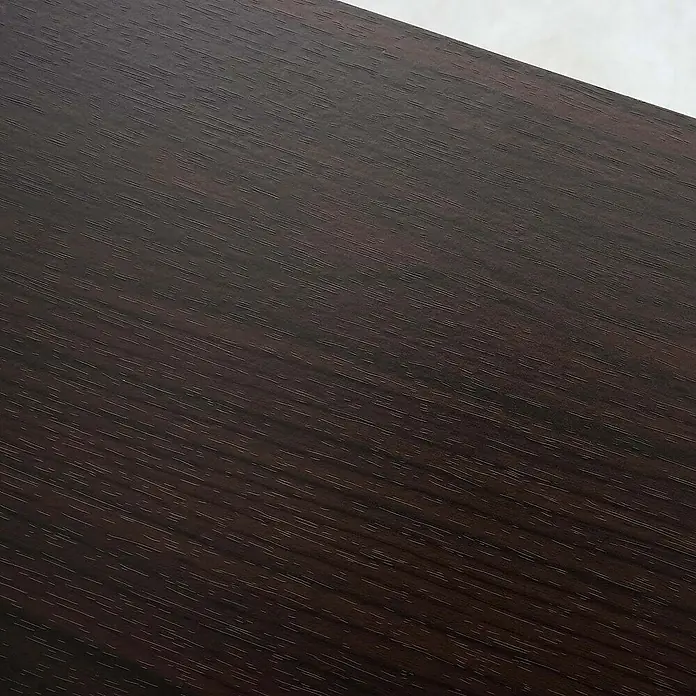 Berlinlodge Holzregal Bücherregal - H x B x T: 183 x 80 x 30 cm, Anzahl Böden: 5 Stk., Aufstellen, Dunkelbraun - Detailaufnahme einer dunklen Holzoberfläche mit feiner Maserung, ideal für Möbel oder Innenausbau.
