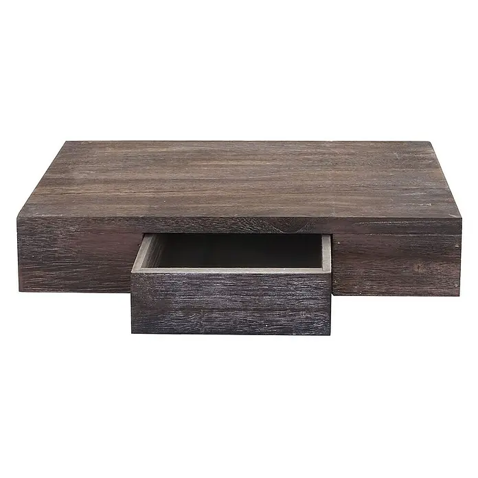 Berlinlodge Holzregal Wandregal Ilse - Anzahl Böden: 1 Stk., Einhängen, Braun - Rustikales Holzregal mit Schublade. Ideal für die Wandmontage, um Ihrem Zuhause einen Hauch von natürlichem Charme zu verleihen.