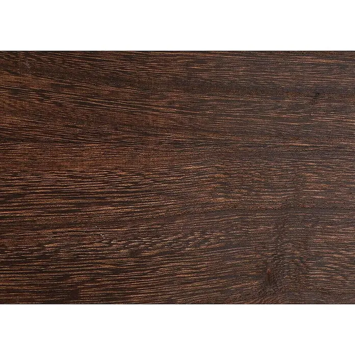 Berlinlodge Holzregal Wandregal - H x B x T: 50 x 35 x 17 cm, Anzahl Böden: 2 Stk., Einhängen, Dunkelbraun - Nahaufnahme einer dunklen Holzoberfläche mit deutlicher Maserung, ideal für Möbeldesign oder als Texturhintergrund.