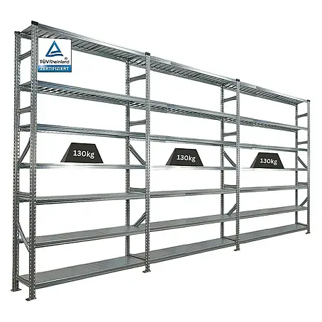 Proregal  Metallregal Fachbodenregal PROXIMO 1x Grundregal + 2x Anbauregal