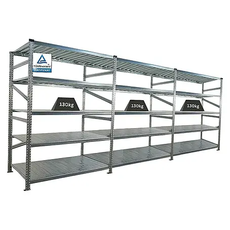 Proregal  Metallregal Fachbodenregal PROXIMO 1x Grundregal + 2x Anbauregal