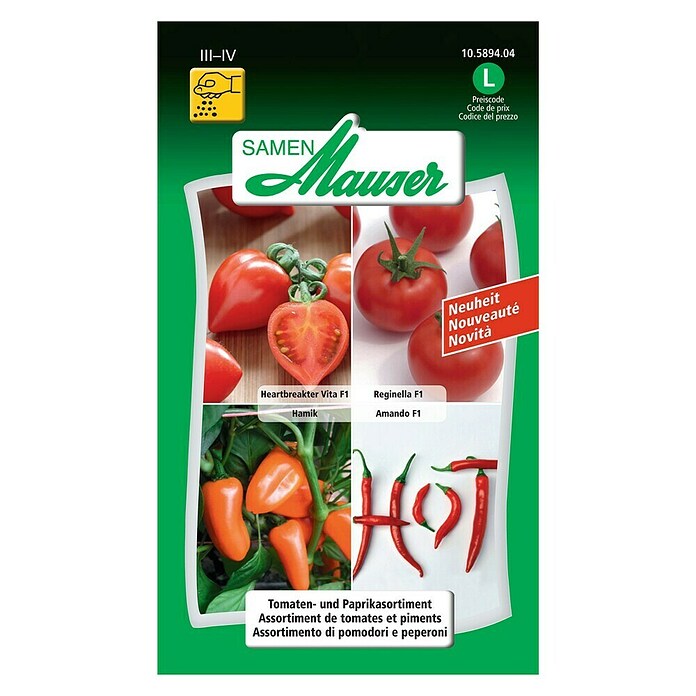 Tomaten- und Paprikasortiment