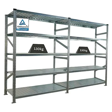 Proregal  Metallregal Fachbodenregal PROXIMO 1x Grundregal + 1x Anbauregal