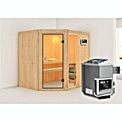 Karibu Systemsauna Fiona 2 (Mit Saunaofen 9 kW inkl. Steuerung Easy, Ohne Dachkranz, 170 x 196 x 198 cm)