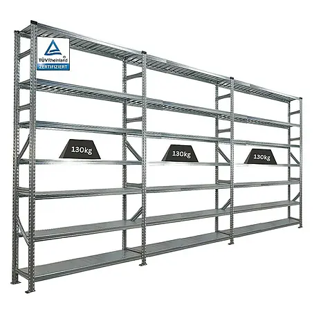 Proregal  Metallregal Fachbodenregal PROXIMO 1x Grundregal + 2x Anbauregal