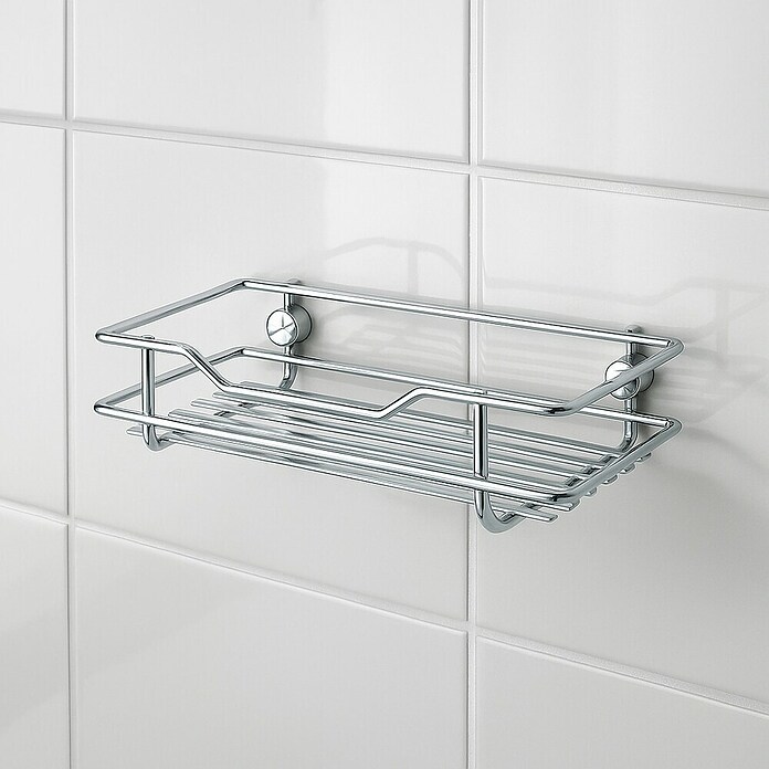 Venus Cesta de baño Basic (12 x 25 x 5,5 cm, Cromo, Brillante)