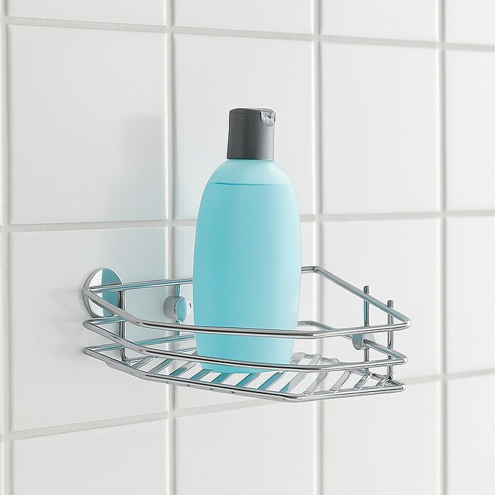 Venus Cesta de baño angular Penta (23,5 x 23,5 x 6 cm, De un piso, Cromado)