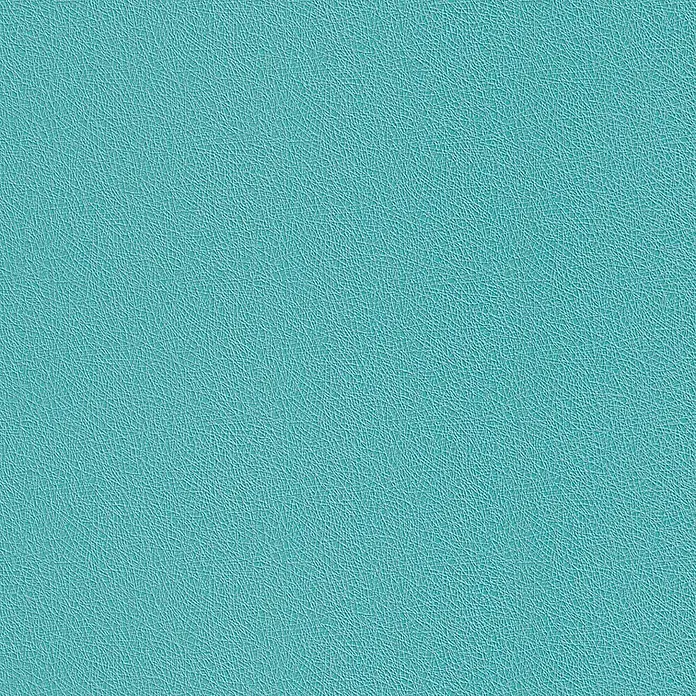 Rasch Vliestapete Geflechtstruktur - Blau/Türkis, Uni, 10,05 x 0,53 m - Detailaufnahme einer helltürkisen Ledertextur, die eine feine und gleichmäßige Narbung aufweist. Ideal für Hintergründe und Designprojekte.