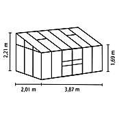 Vitavia Gewächshaus (2,66 x 3,97 x 2,39 m, Farbe: Aluminium, Einscheibensicherheitsglas (ESG))