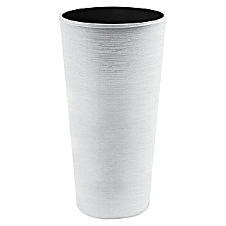 Visoka okrugla posuda za biljke Melrose Glamour (Plastika, Bijela, Ø x V: 25 x 46,5 cm)