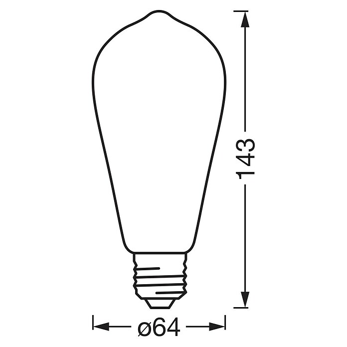 Osram Smart+ Pametna LED sijalka Edison matter  (E27, Možnost zatemnitve, Toplo bela, 806 lm, 6 W) | LED luči | Svetlila | Elektro in svetila | Izdelki | BAUHAUS
