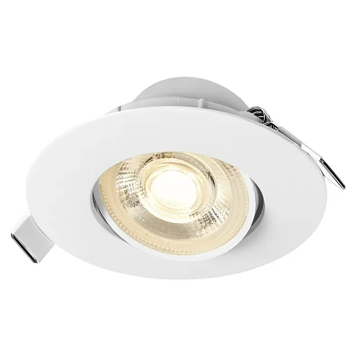 Osram LED-Einbauleuchten-Set rund - 4,9 W, Ø x H: 9 cm x 3,5 mm, Weiß, 3 Stk., Warmweiß - Weißer LED-Deckeneinbaustrahler mit warmweißem Licht, ideal für stimmungsvolle Beleuchtung in jedem Raum.