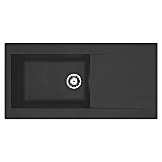 Respekta Fregadero encastrable Denver (50 x 100 cm, Número de cubetas: 1 ud., Negro)