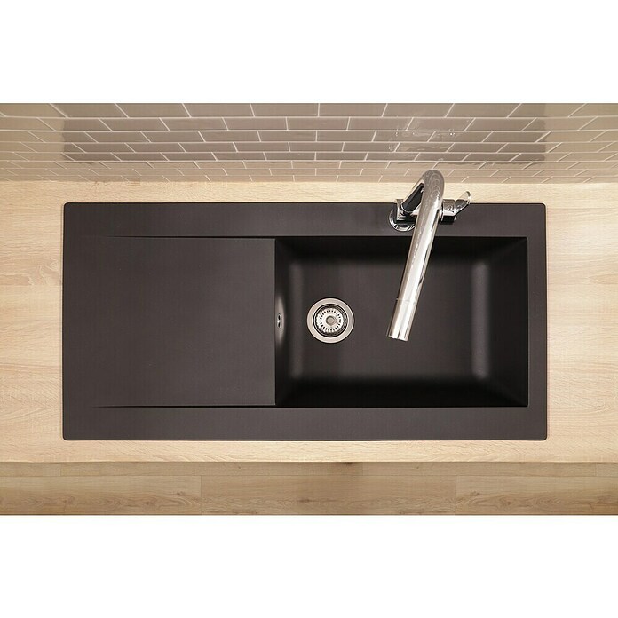 Respekta Fregadero encastrable Denver (50 x 100 cm, Número de cubetas: 1 ud., Negro) | BAUHAUS