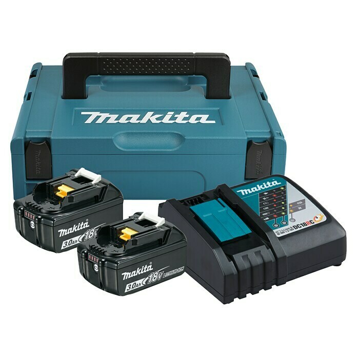 Makita Akku & Ladegerät Power Source Kit2 Akkus, 18 V, Li-Ionen, 3 Ah Front View