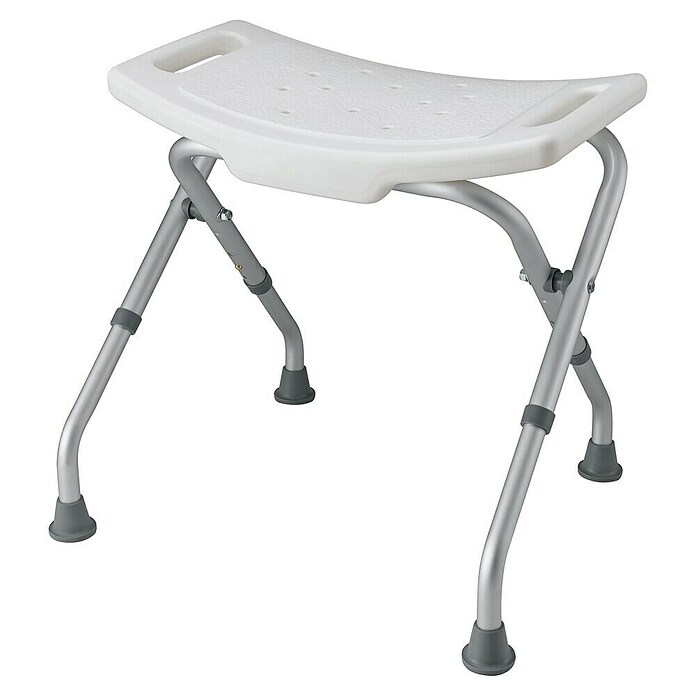 careosan Badhocker (Höhenverstellbar: 47,5 - 51,5 cm, Belastbarkeit: 110 kg, Weiß)
